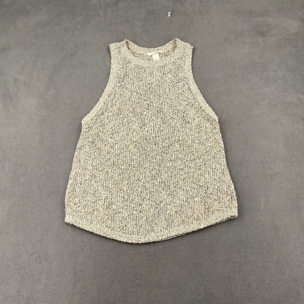 HM Womens Beige White Marled Knit Racerback Tank Top Size S 0508099 5